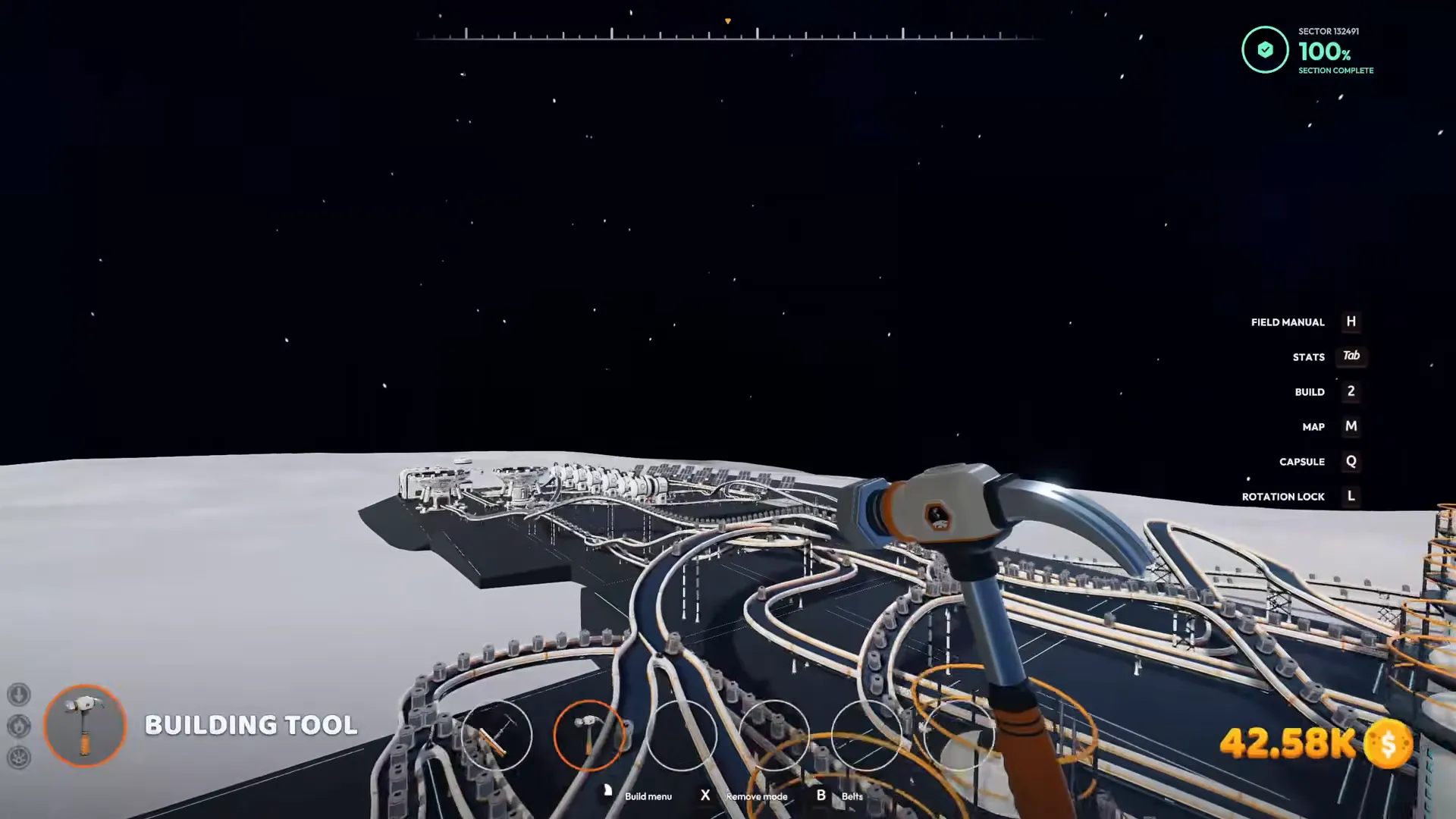 Moon Sweepers separate solar panel groups near machines